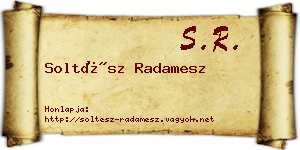 Soltész Radamesz névjegykártya
